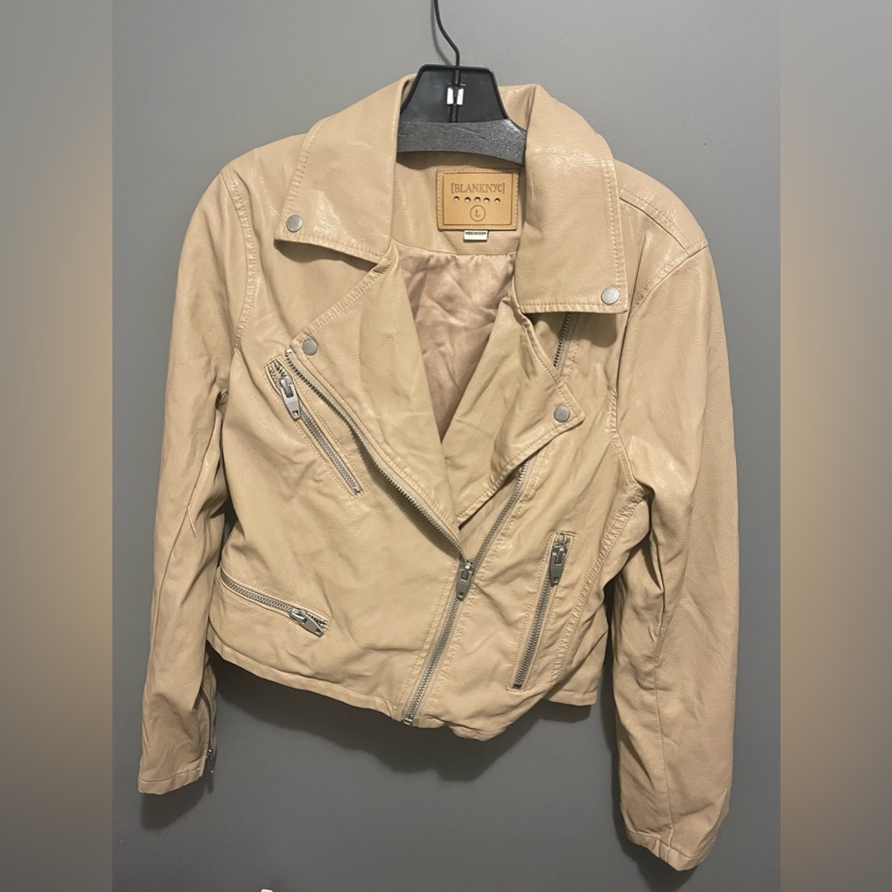 Blank NYC Faux Leather Moto Jacket Size Large